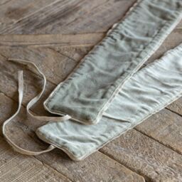 Graham and Green Set of Two Pale Sage Velvet Curtain Tie Backs - thumbnail 2