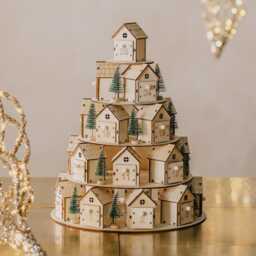 Graham and Green Tiered Village Advent Calendar - thumbnail 1