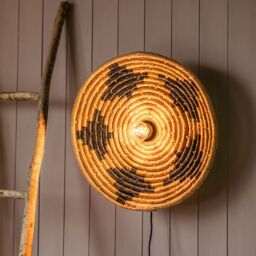 Graham and Green Black and Cream Seagrass Dish Wall Light - thumbnail 2