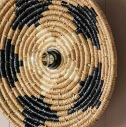 Graham and Green Black and Cream Seagrass Dish Wall Light - thumbnail 3