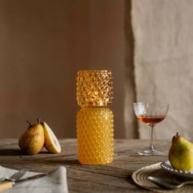 Graham and Green Tall Yellow Stacked Bubble Tealight Holder - image 1