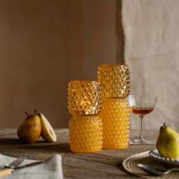 Graham and Green Tall Yellow Stacked Bubble Tealight Holder - thumbnail 3