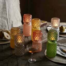 Graham and Green Tall Yellow Stacked Bubble Tealight Holder - thumbnail 4