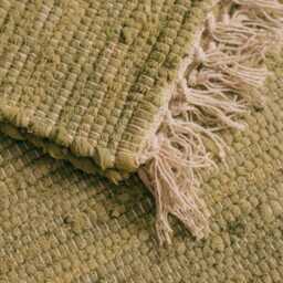 Graham and Green Green Rag Rug Floor Runner 60 x 120cm - thumbnail 4