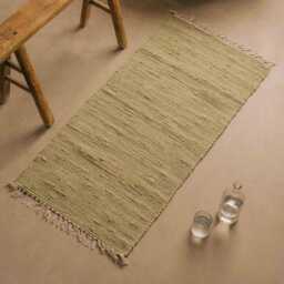 Graham and Green Green Rag Rug Floor Runner 60 x 120cm - thumbnail 2