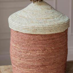 Graham and Green Terracotta Woven Basket with Lid - thumbnail 4