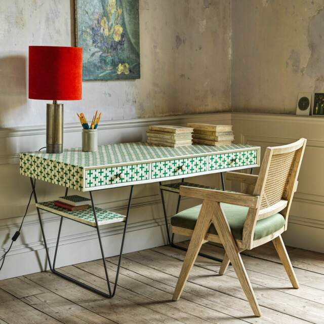 Graham and Green Zarina Handmade Bone Inlay Desk