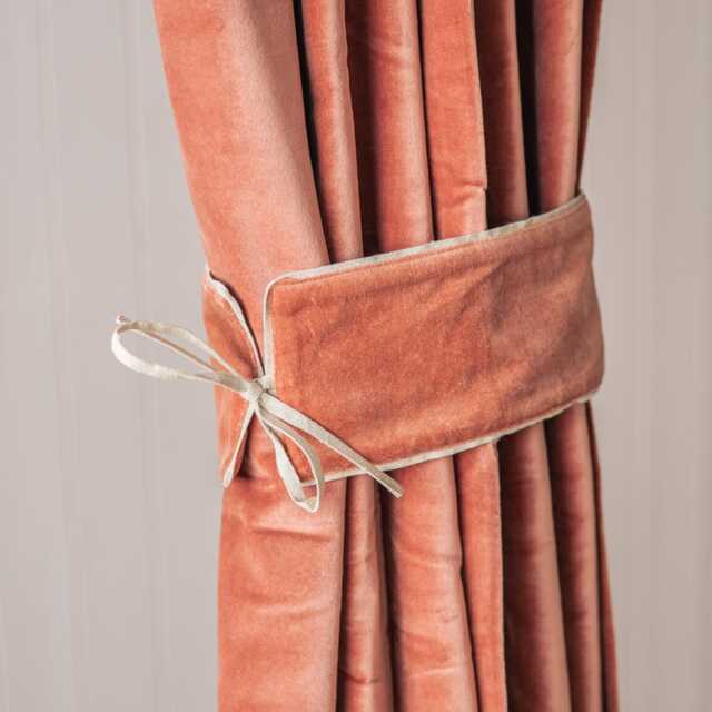 Graham and Green Set of Two Burnt Sienna Velvet Curtain Tie Backs - image 1