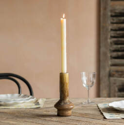Graham and Green Felix Large Olive Ceramic Candle Holder