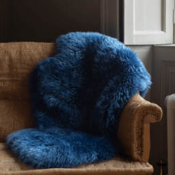 Graham and Green Cobalt Single Sheepskin - thumbnail 2