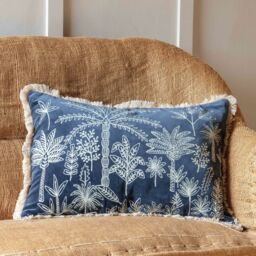 Graham and Green Jungle Crewel Work Cushion Coral - thumbnail 2