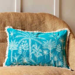 Graham and Green Jungle Crewel Work Cushion Coral - thumbnail 3