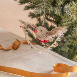 Graham and Green Bristle Bird Merry Christmas Tree Decoration