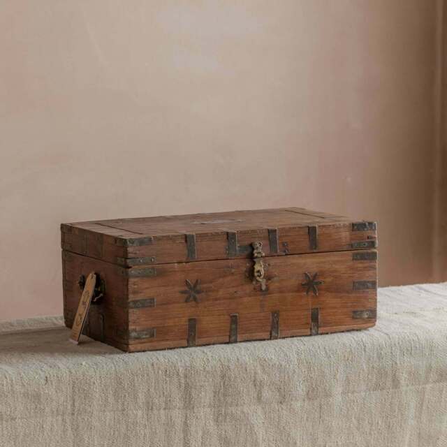 Graham and Green Vintage Dark Wooden Storage Box