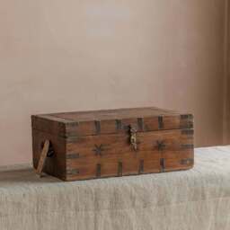 Graham and Green Vintage Dark Wooden Storage Box - thumbnail 1