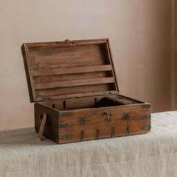 Graham and Green Vintage Dark Wooden Storage Box - thumbnail 2