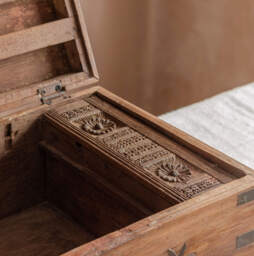 Graham and Green Vintage Dark Wooden Storage Box - thumbnail 4