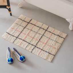 Graham and Green Cream Check Bath Mat