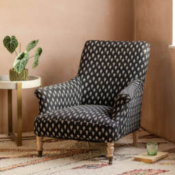 Graham and Green Avree Black Ikat Armchair - thumbnail 1