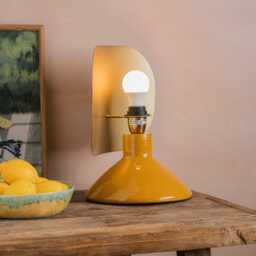 Graham and Green Gold & Mustard Curved Table Lamp - thumbnail 2