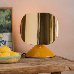 Graham and Green Gold & Mustard Curved Table Lamp - thumbnail 1