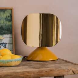 Graham and Green Gold & Mustard Curved Table Lamp - thumbnail 3