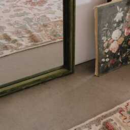Graham and Green Olive Velvet Tall Arched Wall Mirror - thumbnail 4