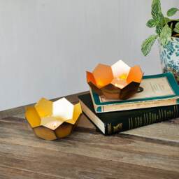 Graham and Green Brass and Gold Lotus Tea Light Holder - thumbnail 2