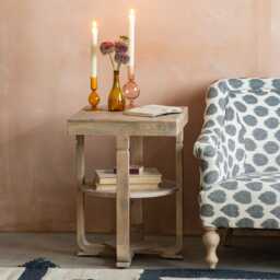 Graham and Green Estelle Natural Wooden Side Table