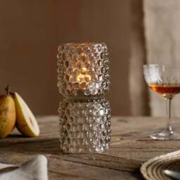 Graham and Green Small Grey Stacked Bubble Tealight Holder - thumbnail 1