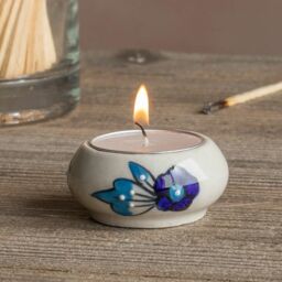 Graham and Green Black Leaf Ceramic Tealight Holder - thumbnail 5