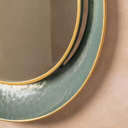 Graham and Green Large Round Teal Mirror - thumbnail 2