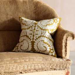 Graham and Green Lucia Sand Velvet Small Square Cushion - thumbnail 4