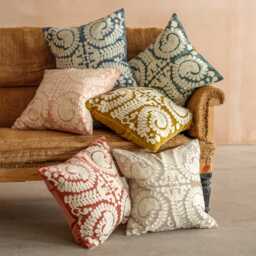 Graham and Green Lucia Sand Velvet Small Square Cushion