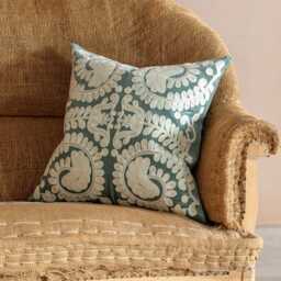 Graham and Green Lucia Sand Velvet Small Square Cushion - thumbnail 3