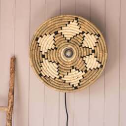 Graham and Green White Seagrass Plate Wall Light