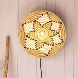 Graham and Green White Seagrass Plate Wall Light - thumbnail 2