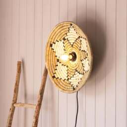 Graham and Green White Seagrass Plate Wall Light - thumbnail 3