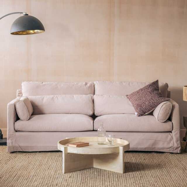 Graham and Green Jasmine Powder Pink Caleido Two Seater Sofa - image 1