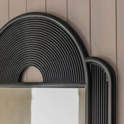 Graham and Green Margot Black Wooden Carved Mirror - thumbnail 2