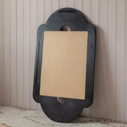 Graham and Green Margot Black Wooden Carved Mirror - thumbnail 3