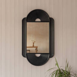 Graham and Green Margot Black Wooden Carved Mirror