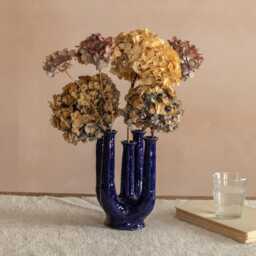 Graham and Green Blue Ceramic Multi-Stem Vase - thumbnail 1