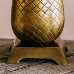 Graham and Green Antique Brass Pineapple Square Base Table Lamp - thumbnail 3