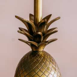 Graham and Green Antique Brass Pineapple Square Base Table Lamp - thumbnail 4