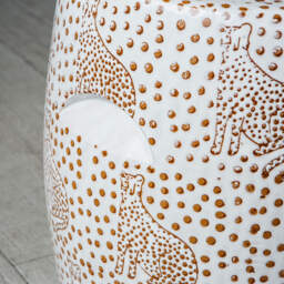 Graham and Green White Leopard Stool - thumbnail 5