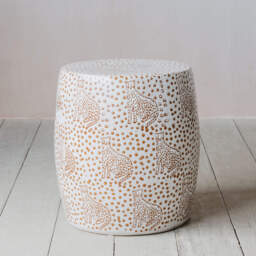 Graham and Green White Leopard Stool - thumbnail 2