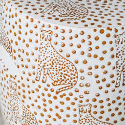 Graham and Green White Leopard Stool - thumbnail 3
