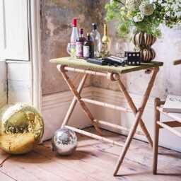 Graham and Green Moss Velvet Top Wooden Card Table - thumbnail 2