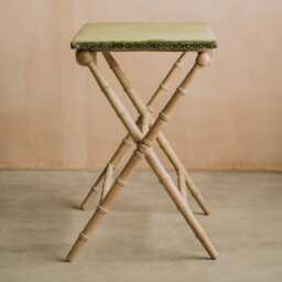 Graham and Green Moss Velvet Top Wooden Card Table - thumbnail 5